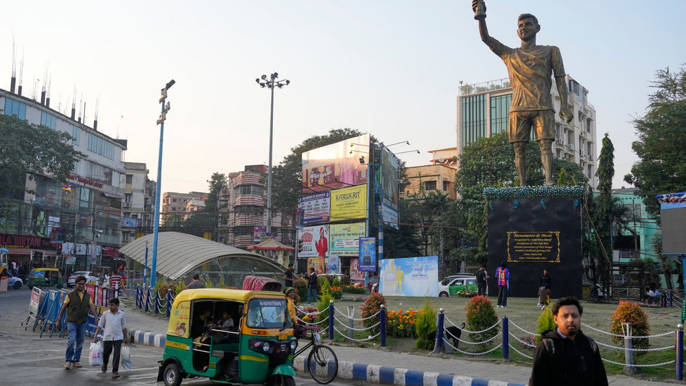 Messi-Statue in Indien