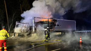 Brennender LKW auf A7 legt bei Kirchheim Verkehr lahm