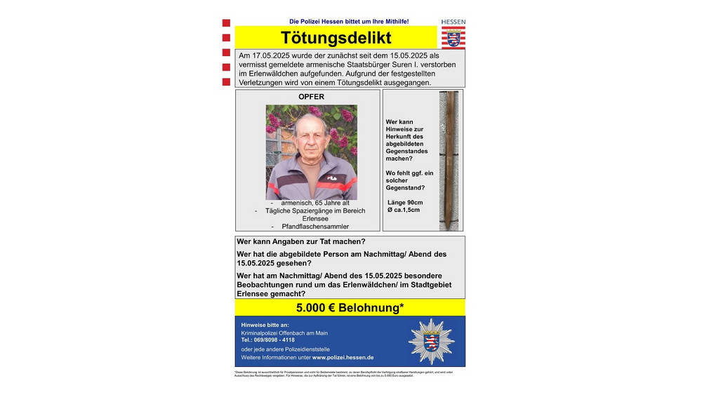 Mit diesem Fahndungsplakat bitte die Polizei um Hinweise.