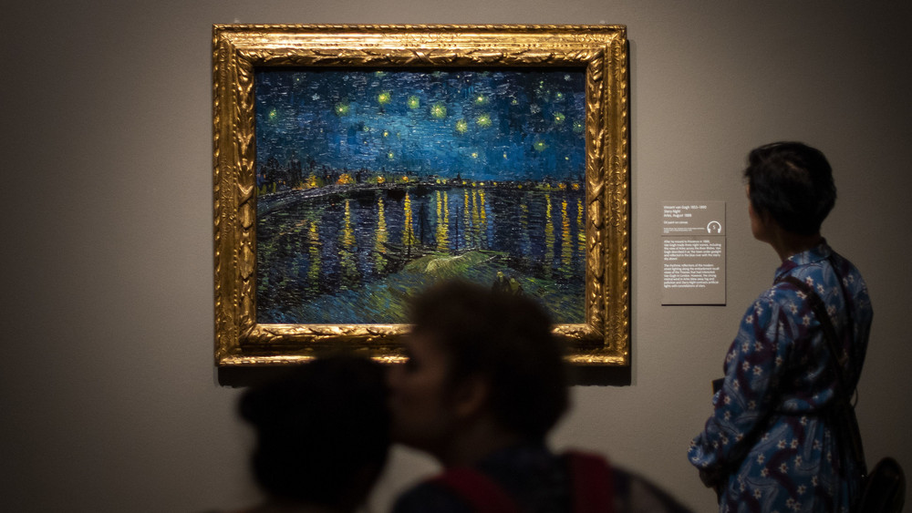 Das Gemälde "Sternennacht" des Künstlers Vincent van Gogh in der "The EY Exhibition - Van Gogh and Britain" in London. 