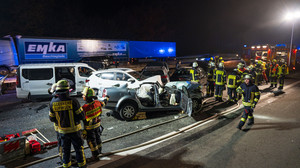 A3 nahe Wiesbaden: Heftiger Unfall mit 8 Fahrzeugen