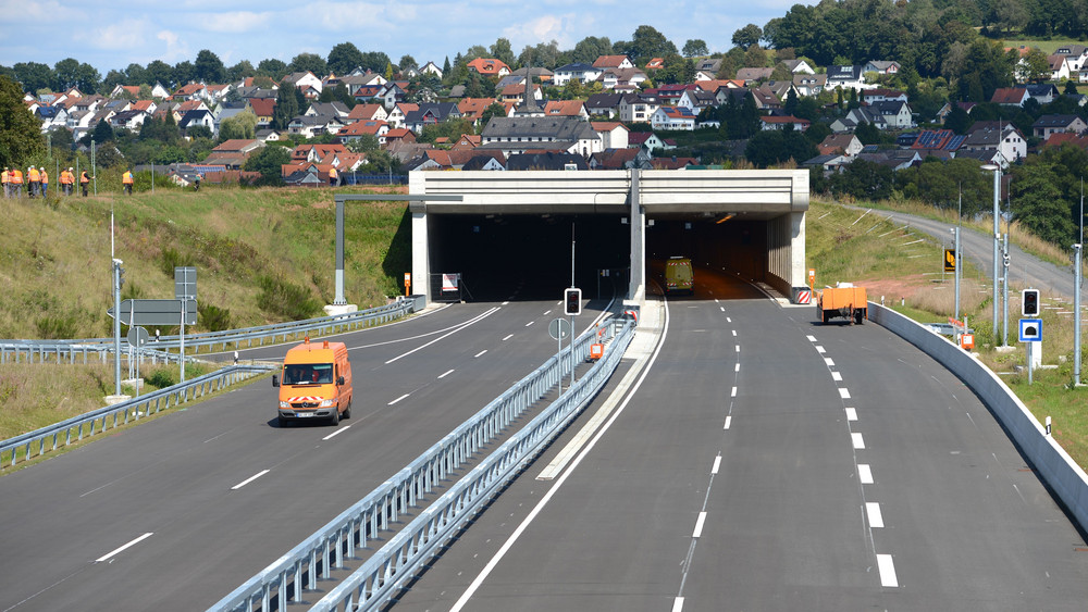 Der Tunnel Neuhof auf der A66 wird in den kommenden Nächsten gesperrt. 