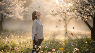 Erwecke deine Sinne im Frühling mit Meditation