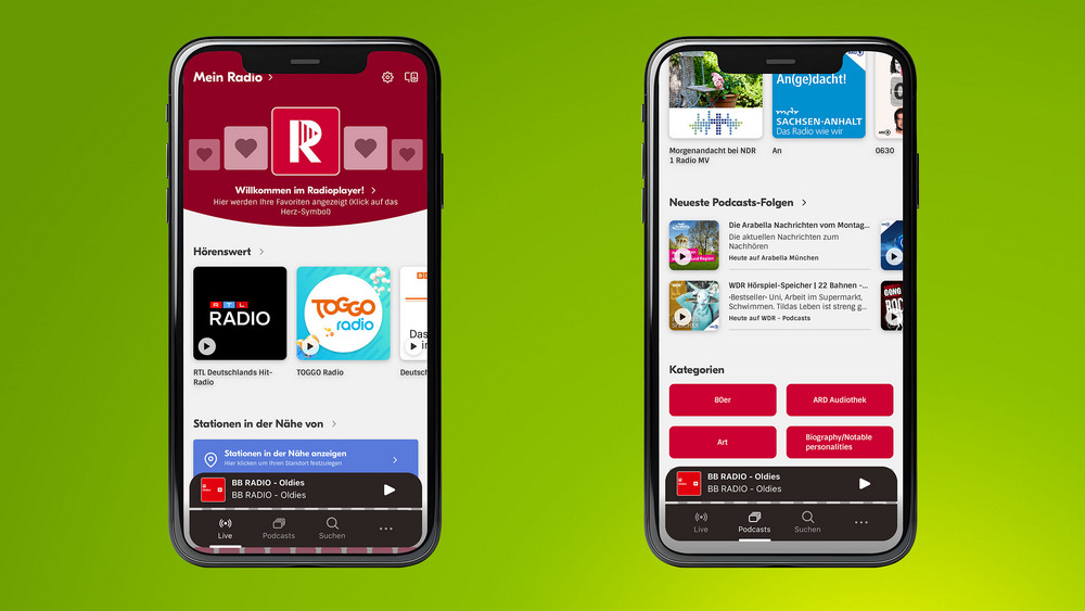 Radio Apps Musik Kostenlos streamen Android iPhone