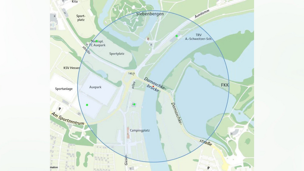 Dieser Bereich rund um den Fundort der Bombe ist Sperrzone.