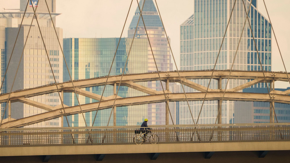Fahrradfahrer in Frankfurt