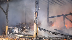 Großbrand in Michelstadt: Lagerhalle komplett ausgebrannt