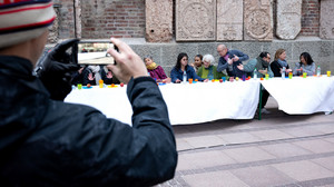Da Vincis Abendmahl mitten in Fulda: Gänsemarsch durch Stadt