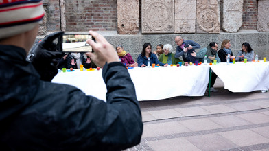 Da Vincis Abendmahl mitten in Fulda: Gänsemarsch durch Stadt
