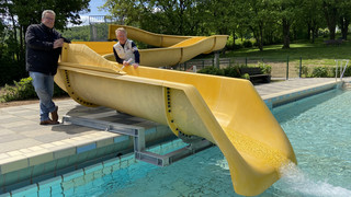 Von Bad Emstal nach Veckerhagen: Freibad eröffnet recycelte Rutsche