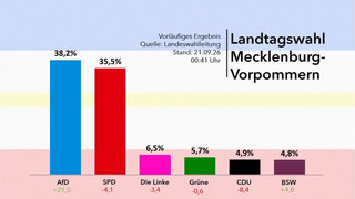 AfD vorn, SPD dahinter, CDU raus: Wie geht es weiter in MV?