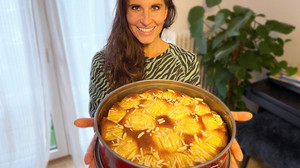 Rezept: Versunkener Apfelkuchen mit Mandelspilittern