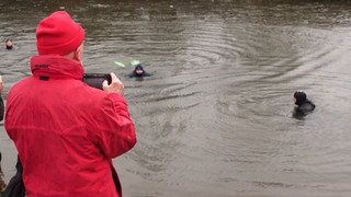 Alljährliche Tradition: Silvesterschwimmern im eiskalten Weser-Wasser