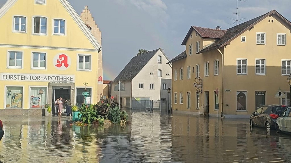 Überschwemmungen in Greding