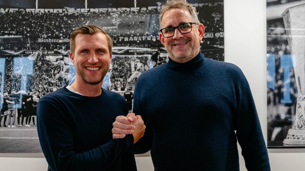 Eintracht-Sportvorstand Markus Krösche mit Nachwuchschef Alexander Richter.