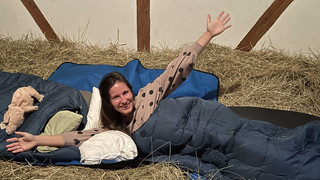 Eine Nacht im Heuhotel