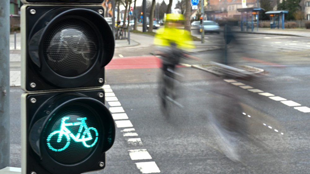 Grüne Fahrradfahrampel