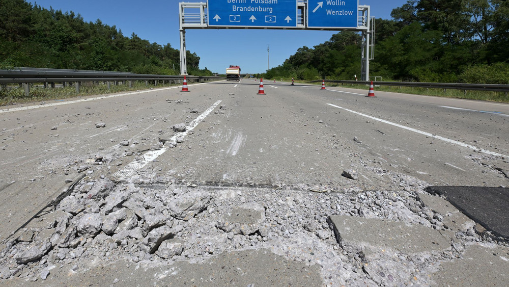Straßenschäden A2 in Brandenburg