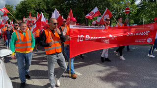 Gießener Baustellen stehen still: Demo der Bauleute am Dienstag