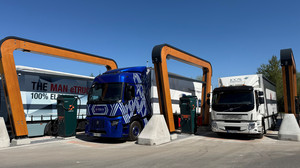 Hessens erster E-Lkw Ladepark am Lohfeldener Rüssel eröffnet