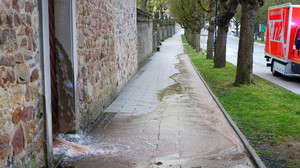 Wasserrohrbruch an der Pauluspromenade in Fulda