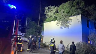 Sturm in Niestetal: 25 Meter hoher Baum stürzt auf Hausdach