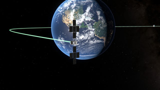 Satellites connected to the world and earth