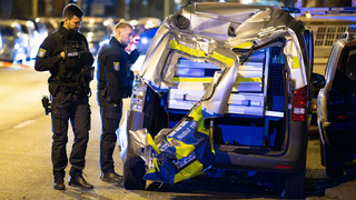 Streifenwagen in Frankfurt verunglückt