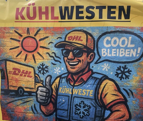 DHL Gießen: Kältewesten sollen Postboten im Sommer schützen