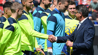 Ukrainische Fußball-Nationalmannschaft trainiert in Wiesbaden