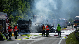 Nach Lkw-Brand: A5 Richtung Norden wieder frei