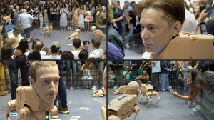 Tech-Kunst in Miami: Elon Musk auf vier Beinen