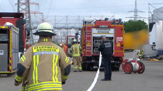 Gefahrstoff ausgetreten: Feuerwehreinsatz in Weinheim