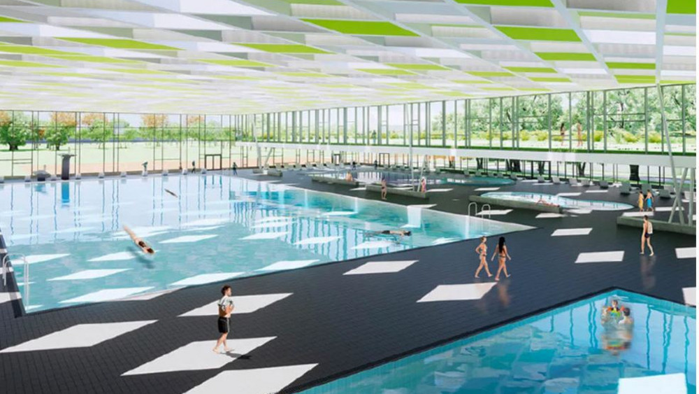 Blick in die Zukunft: Die Schwimmhalle des Sportparks.
