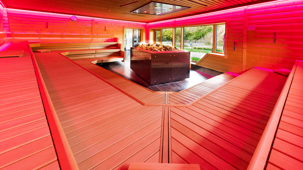 Eine Sauna im Freizeitbad Arobella