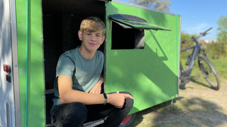 Griesheim: 17-jähriger Silas Görg baut Mini-Wohnmobil fürs Fahrrad