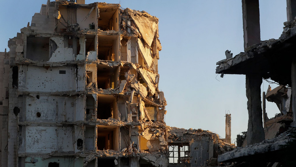 Frühere Kriegszerstörungen in Syrien.