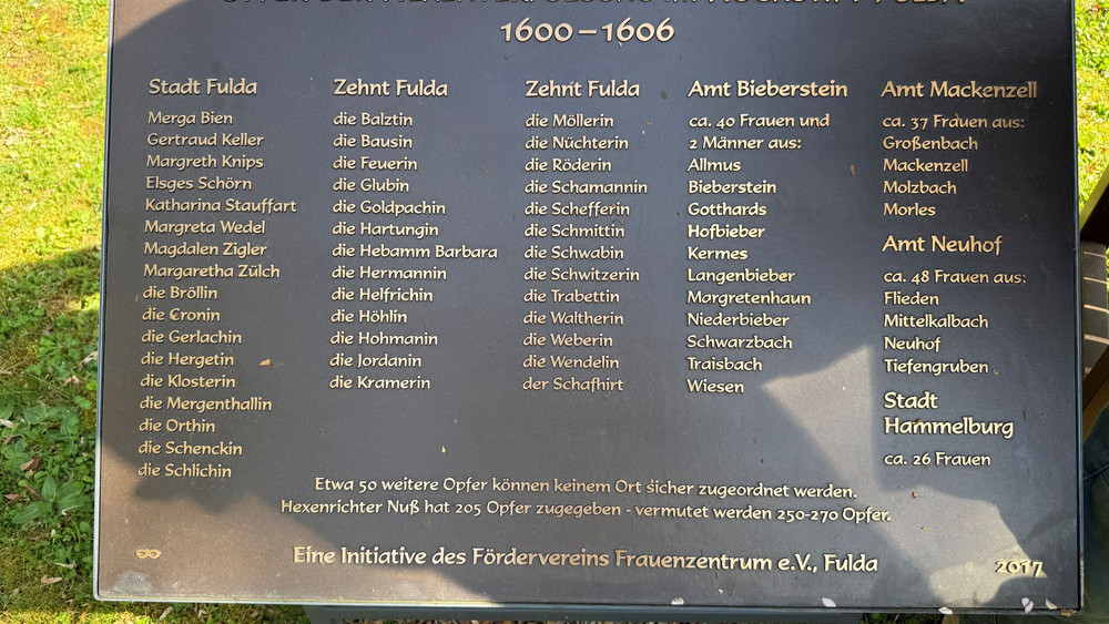Gedenkstätte für die Opfer der Hexenverfolgung in Fulda
