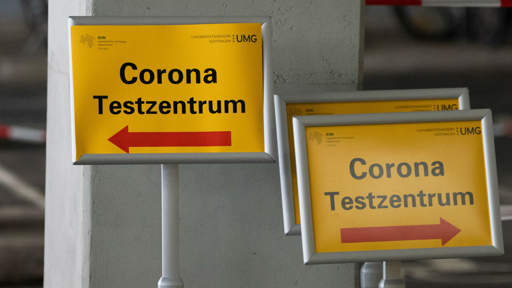 Corona-Testzentrum, Schilder