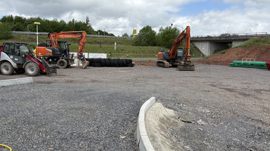 Baustart der Tankstelle an der A49 bei Schwalmstadt