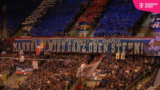Adlerfans mit starker Choreo vor dem Spiel der Adler Mannheim gegen die Fischtown Pinguins