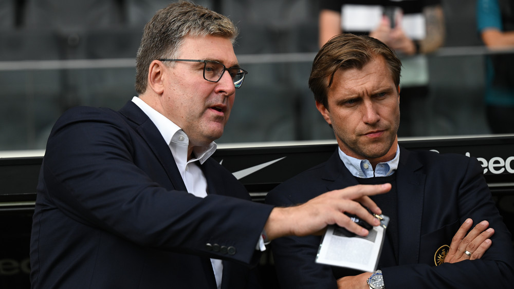 Axel Hellmann und Markus Krösche sprachen heute bei der Jahresauftakt-PK über die aktuelle Lage bei Eintracht Frankfurt.