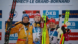 Deutsche Biathletinnen und Biathleten in Le Grand-Bornan stark
