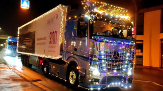 Weihnachts-Konvoi mit 140 LKW fährt im Landkreis Marburg-Biedenkopf