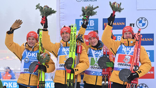 Deutsche Biathlon-Staffel der Männer landet in Oberhof auf Platz zwei