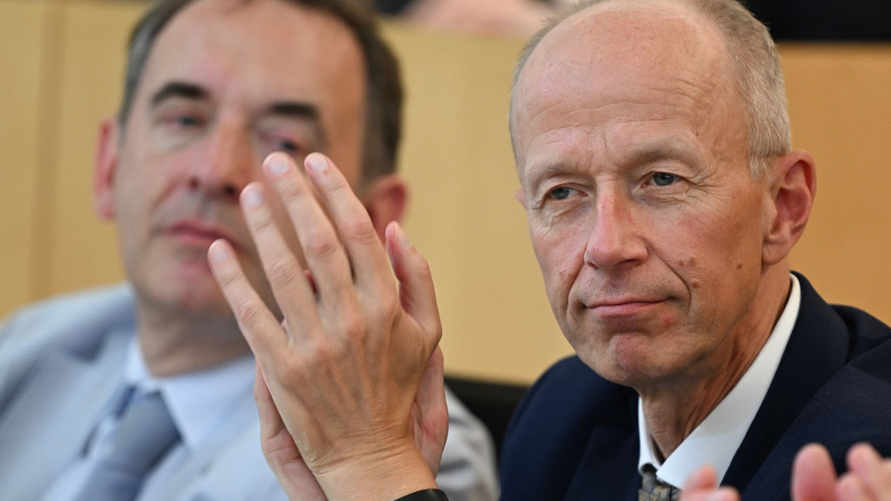 Finanzminister Alexander Lorz und Kultusminister Armin Schwarz