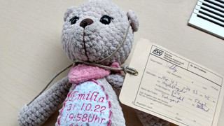 Geburtsteddy sucht die kleine Besitzerin Emilia