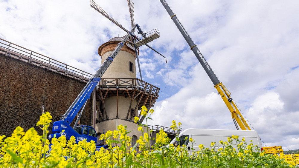 Windmühlenturm an Gradierbau bekommt neue Flügel