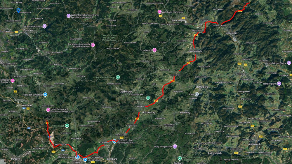 Die rot markierten Linien stellen den Verlauf der neuen Zäune dar.