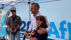 Endspurt vor der Wahl in Sachsen-Anhalt: auf dem Wahlkampf-Familienfest der AfD in Magdeburg